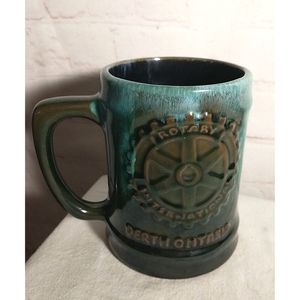 Vintage Blue Mountain Pottery Rotary International Perth Ontario Coffee Mug 5"